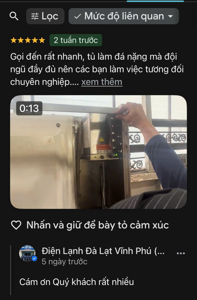 Đánh giá của khách hàng