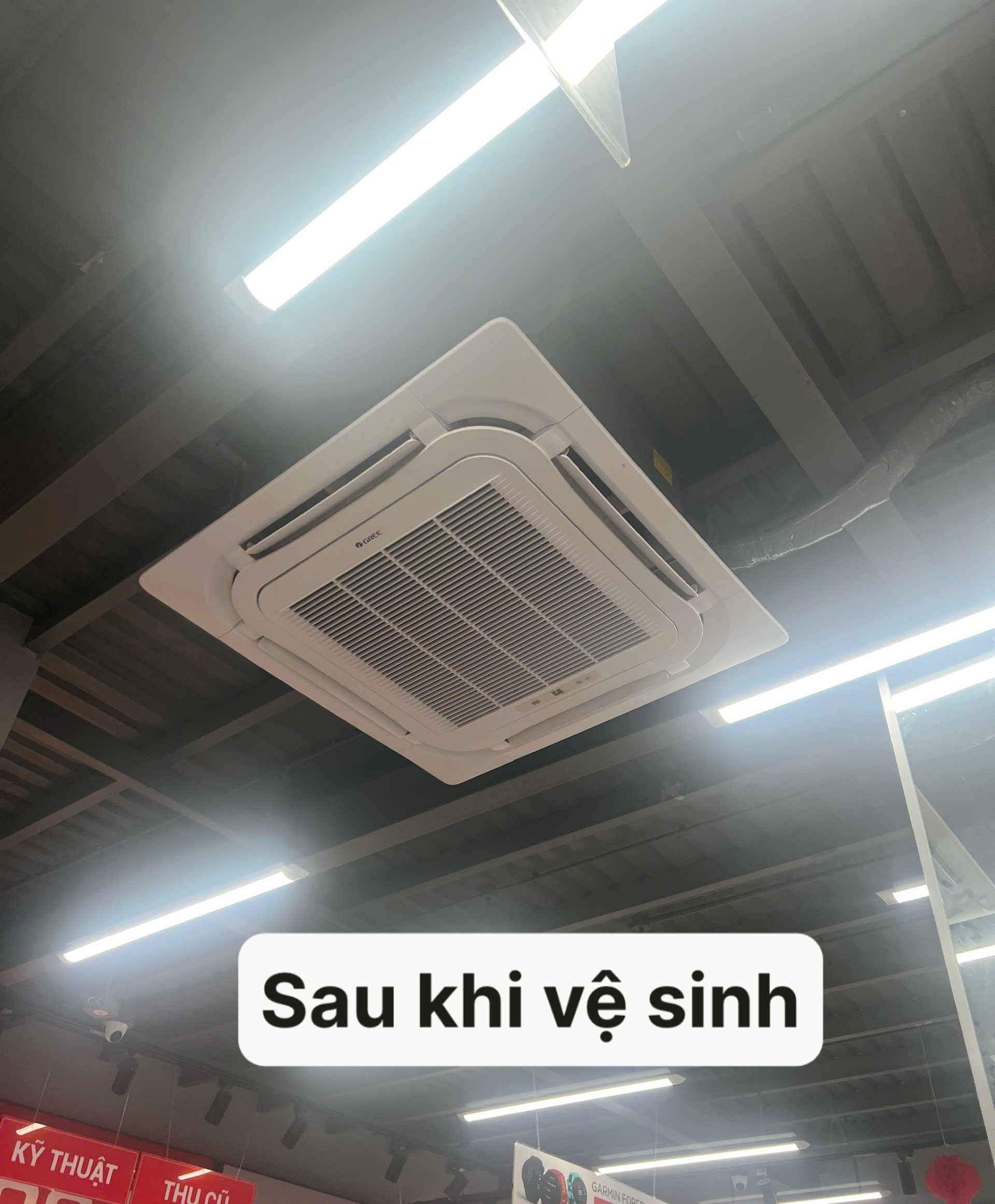 Máy lạnh âm trần sau khi vệ sinh